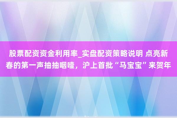 股票配资资金利用率_实盘配资策略说明 点亮新春的第一声抽抽咽噎，沪上首批“马宝宝”来贺年