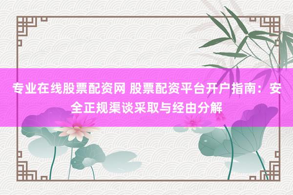 专业在线股票配资网 股票配资平台开户指南：安全正规渠谈采取与经由分解