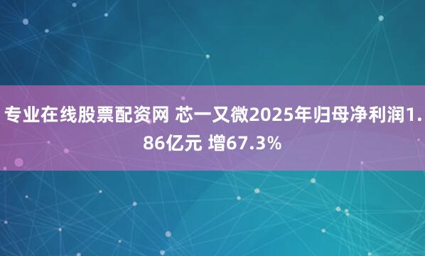 专业在线股票配资网 芯一又微2025年归母净利润1.86亿元 增67.3%